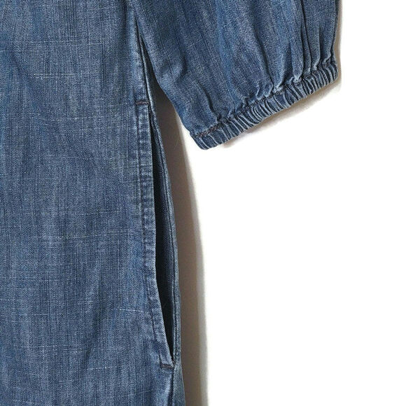 Madewell Denim Pieced Waist Midi Dress Mariden Wash Chambray Blue A Line Size 2 - Picture 8 of 16